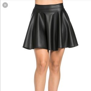 Leather Skater Skirt
